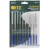 Набор надфилей с алмазным напылением FIT 140 мм, 10 шт (42171)
