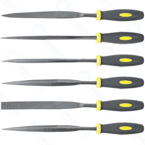 Набор надфилей FIT с прорезиненной ручкой, 150 мм, 6 шт (42172 )