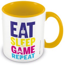 Кружка Pyramid Eat, Sleep, Game, Repeat (Gaming) Yellow Coloured Inner Mug (MGC25459)