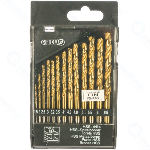 Набор сверл по металлу СПЕЦ 1,5-6,5 мм, HSS, 13 шт (0311001)