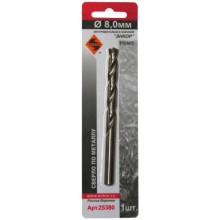 Сверло по металлу Энкор Р6М5, 8,0 мм, в блистере (25380) Сверло по металлу Энкор Р6М5, 8,0 мм, в блистере (25380)