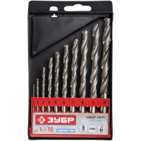 Набор сверл по металлу Зубр 10 шт (29621-H10)