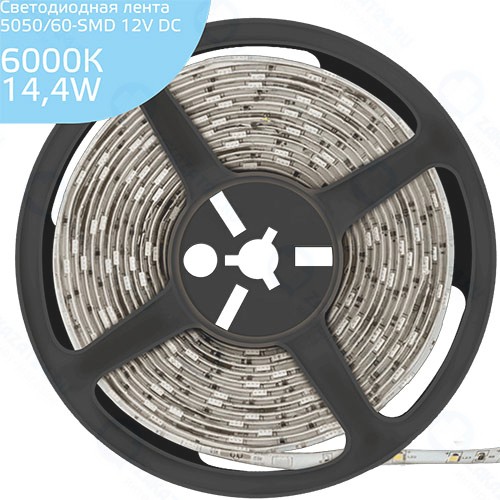 Светодиодная лента Gauss Elementary 5050/60-SMD 14,4W 12V DC 5m IP20 (355000314)