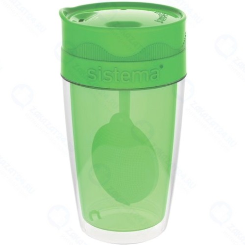 Термокружка для чая Sistema To-Go Twist 'n' Sip Tea, 370 мл Green (21476)
