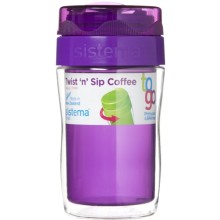 Термокружка для кофе Sistema To-Go Twist 'n' Sip Coffee, 315 мл Violet (21477)