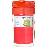 Термокружка для кофе Sistema To-Go Twist 'n' Sip Coffee, 315 мл Orange (21477)