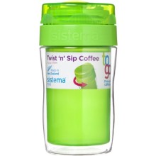Термокружка для кофе Sistema To-Go Twist 'n' Sip Coffee, 315 мл Green (21477)