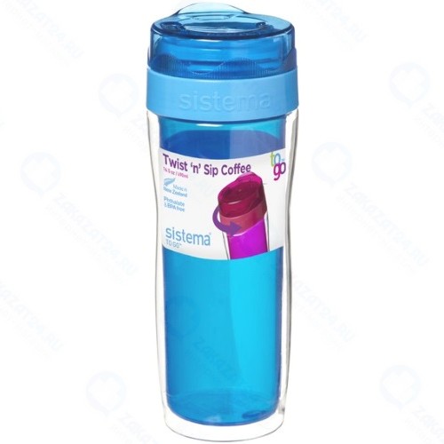 Термокружка для кофе Sistema To-Go Twist 'n' Sip Coffee, 490 мл Blue (21478)
