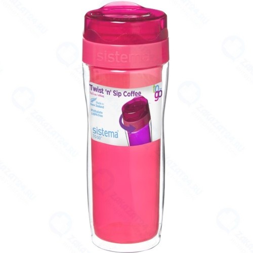 Термокружка для кофе Sistema To-Go Twist 'n' Sip Coffee, 490 мл Red (21478)