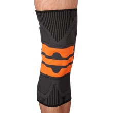 Суппорт колена INDIGO IN218 L, черно-оранжевый