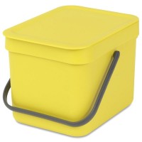Ведро для мусора Brabantia Sort&Go, 6 л, желтое (109683)
