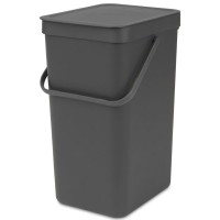 Ведро для мусора Brabantia Sort&Go, 16 л, серое (109966)