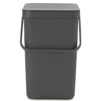 Ведро для мусора Brabantia Sort&Go, 25 л, серое (129940)