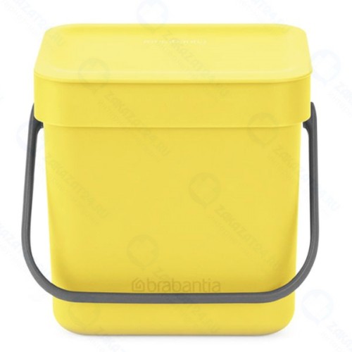 Ведро для мусора Brabantia Sort&Go, 3 л, желтое (209840)