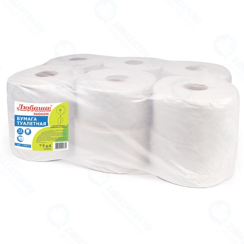 Туалетная бумага ЛЮБАША 12 рулонов х 200 м (129571)