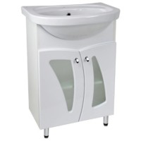 Тумба DORATIZ Ирэн 58, под умывальник Интакт 60, стекло, белая (9912.447)