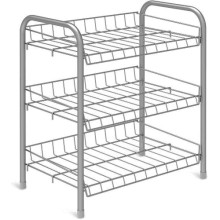 Этажерка для обуви NIKA серебристая (ЭТ4/С) Этажерка для обуви NIKA серебристая (ЭТ4/С)