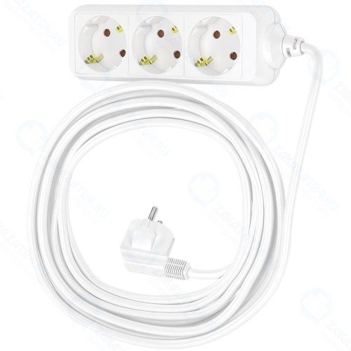 Удлинитель Фотон 16-103Е, 10 м, 3 розетки, заземление, белый (11853)