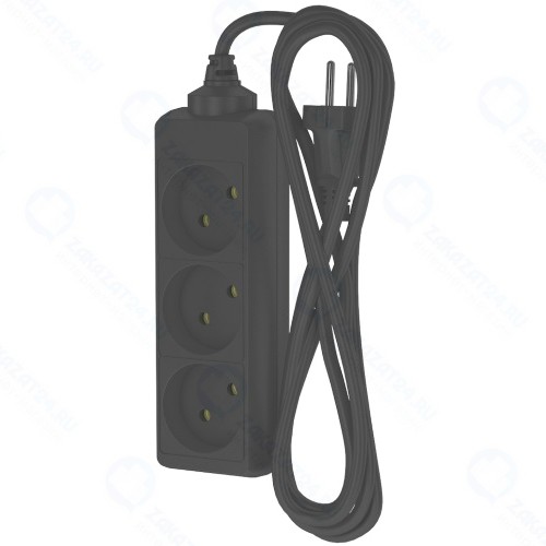 Удлинитель Фотон 10-23, 2 м, 3 розетки, черный (22718)