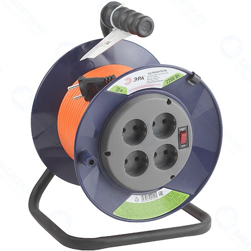 Удлинитель силовой ЭРА RPx-4s-2x1,0-20m на катушке