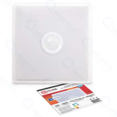 Светильник промышленный IN-HOME СПБ-2Д-КВАДРАТ 10Вт 230В 4000К 800лм 170мм, с  датчиком движения