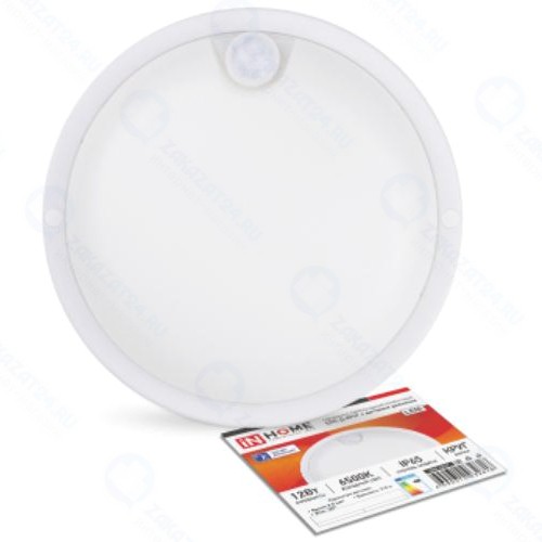 Светильник промышленный IN-HOME СПП-Д-КРУГ 12Вт 230В 6500К 960Лм IP65, с  датчиком движения