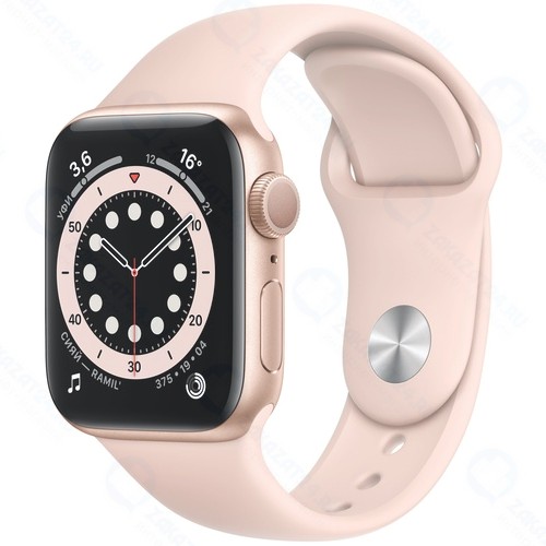 Смарт-часы Apple Watch S6 40mm Gold Aluminum Case with Pink Sand Sport Band (MG123RU/A)