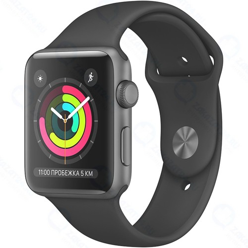 Смарт-часы Apple Watch S3 38mm Space Gray Aluminum Case with Black Sport Band