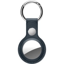 Брелок Deppa для Apple AirTag, с кольцом, PU, синий (47218)