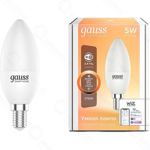 Умная лампа Gauss Smart Home DIM E14 C37 5W 2700К
