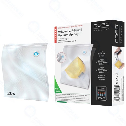 Пакеты для вакуумного упаковщика Caso Zip 26x35 см, 20 шт (1316)