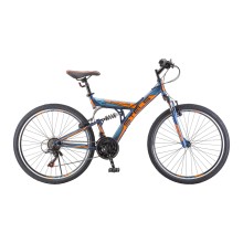 Велосипед Stels Focus V 26 18-sp (V030) 18, тёмно-синий/оранжевый (LU083837)