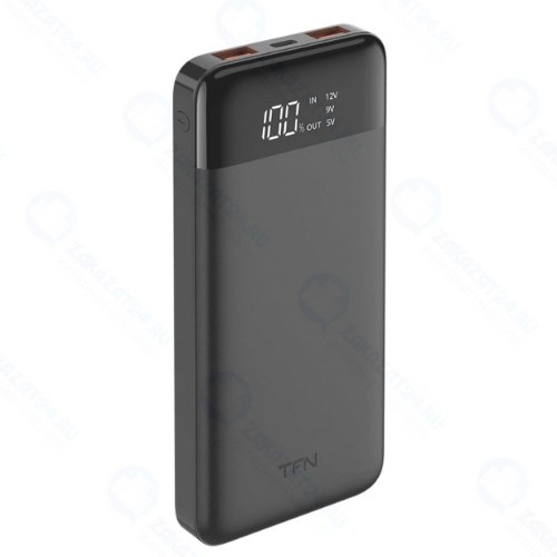 Внешний аккумулятор TFN Slim Duo LCD PD 10000 мАч, черный (PB-232-BK)