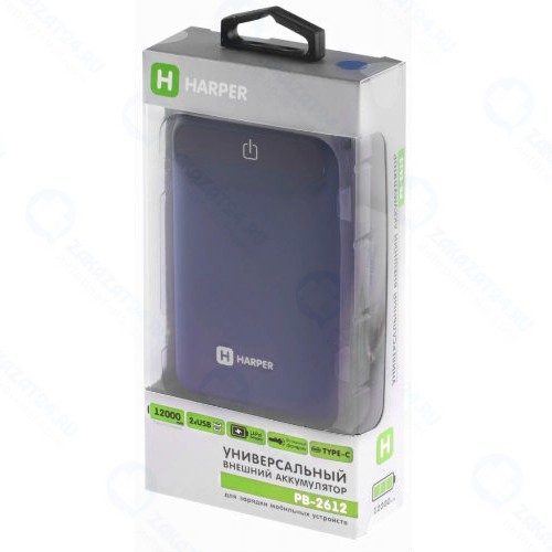 Внешний аккумулятор Harper PB-2612 Black 12000 mAh