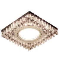 Встраиваемый светильник Gauss Backlight BL031 квадратный, черный/кристалл/хром, Gu5.3, 2700K