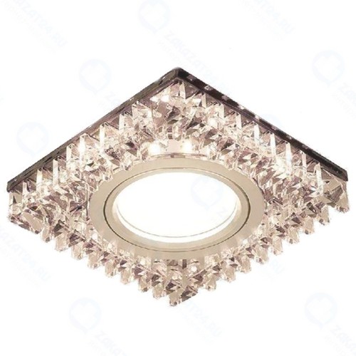 Встраиваемый светильник Gauss Backlight BL031 квадратный, черный/кристалл/хром, Gu5.3, 2700K