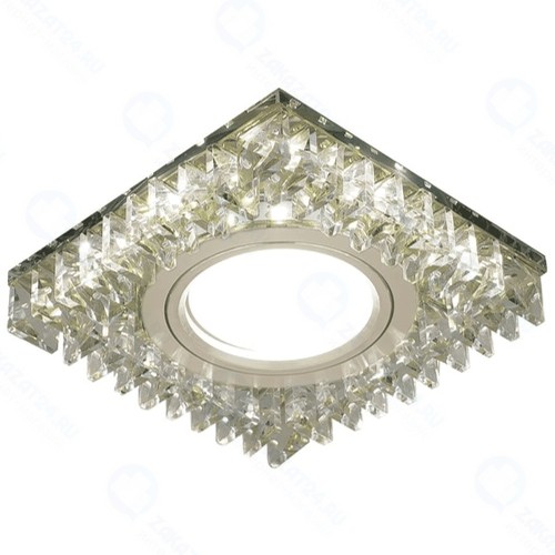 Встраиваемый светильник Gauss Backlight BL033 квадратный, шампань/кристалл/хром, Gu5.3, 2700K