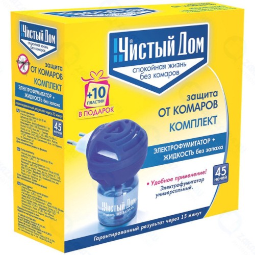 Комплект для защиты от комаров ЧИСТЫЙ-ДОМ 45 ночей (02-291)
