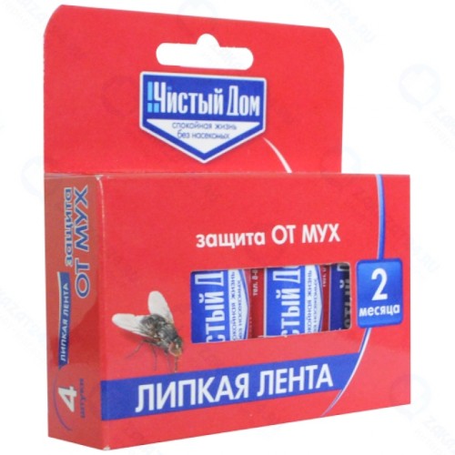 Липкая лента от мух ЧИСТЫЙ-ДОМ с аттрактантом, 4 шт (02-601)