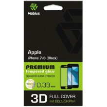 Защитное стекло с рамкой 3D MOBIUS для iPhone 7/8 Black (4232-204)