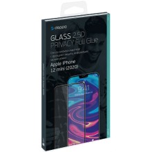 Защитное стекло с рамкой 2.5D Deppa Privacy Full Glue для iPhone 12 mini, черная рамка (62706)