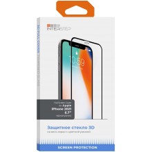 Защитное стекло с рамкой InterStep Full Screen Cover для iPhone 13 Pro Max, черная рамка (IS-TG-IPH021_67-02IF00-MVGD00)
