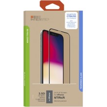 Защитное стекло с рамкой 3D InterStep Full Cover iPhone 8/7/6s/6, белая рамка (IS-TG-IPHO00678-03IFWH-ELBTUA3)