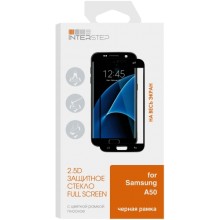 Защитное стекло с рамкой 2.5D InterStep для Samsung Galaxy A50, черная рамка (IS-TG-SAMA50FSB-000B202)