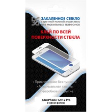 Защитное стекло DF для iPhone 12/12 Pro, черная рамка (iColor-25)