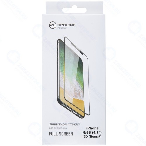 Защитное стекло с рамкой 3D RED-LINE для iPhone 6/6S White (УТ000008165)