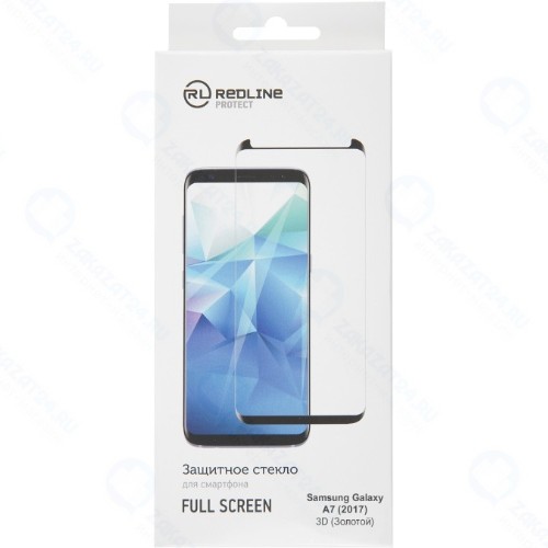 Защитное стекло с рамкой 3D RED-LINE для Samsung Galaxy A7 (2017) Gold (УТ000012593)