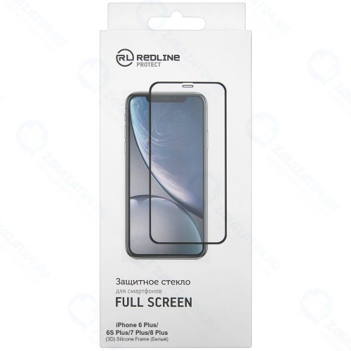 Защитное стекло RED-LINE для iPhone 6 Plus/6SPlus/7Plus/8Plus, белое (УТ000018742)