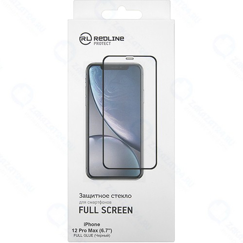 Защитное стекло RED-LINE для iPhone 12 Pro Max, черное (УТ000021879)