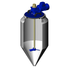Емкость ФМ 120л в обрешетке с пищевой лопастной мешалкой